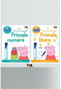 Pachet Exersează cu Peppa Pig. Scrie și șterge! ( Primele numere, Primele litere)