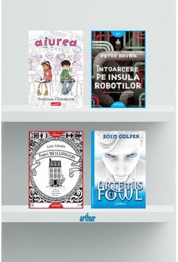 Pachet lecturi pentru 11 ani( Aiurea, Artemis Fowl, Frații Willoughby, Întoarcere pe insula roboților)