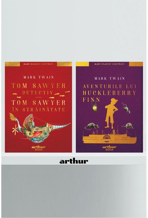 Pachet Mark Twain (Tom Sawyer, Huckleberry Finn - Mari Clasici Ilustrați)