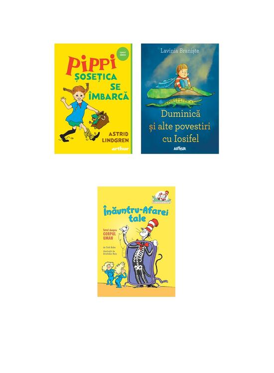 Pachet lecturi pentru 8 ani( Pippi Șosețica se îmbarcă, Totul despre corpul uman, Duminică și alte povestiri cu Iosifel) - gallery big 5