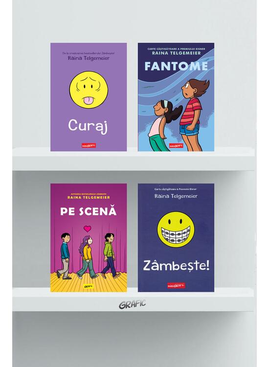 Pachet Raina Telgemeier (Pe scenă, Zâmbește, Fantome, Curaj) - gallery big 1